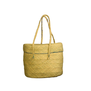 Handmade plain lidded Straw Basket